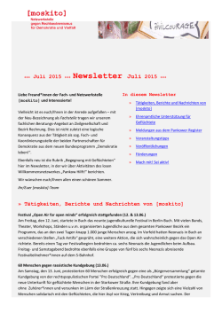 Juli 2015 +++ Newsletter Juli 2015