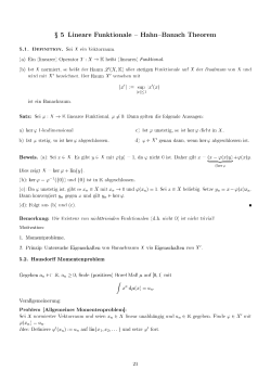 g 5 Lineare Funktionale — HahniBanach Theorem