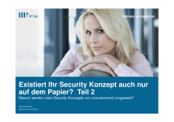 Security Konzept, nur auf dem Papier?