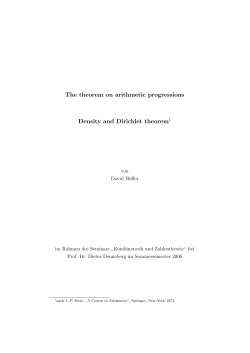 The theorem on arithmetic progressions Density and Dirichlet