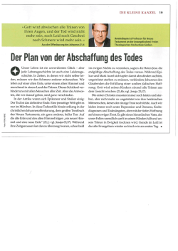 Gott wird abwischen alle Tr&auml;nen von ihren Augen, und der Tod wird