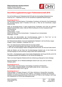 Durchf&uuml;hrungsbestimmungen Feld 2016