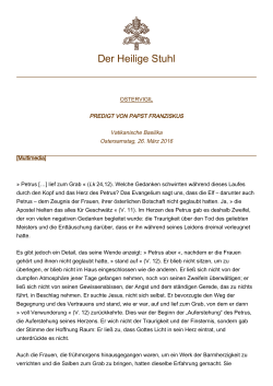 Ostervigil, Predigt von Papst Franziskus am 26. März 2016 [pdf