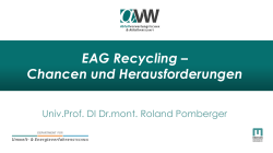 Präsentation von Univ. Prof. DI Dr. Roland Pomberger