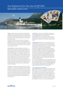 Jass-Reglement 2016 - Schifffahrtsgesellschaft des