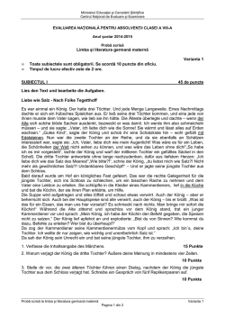 Limba şi literatura germană maternă Varianta 1 • Toate