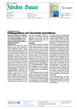 Hofd&uuml;ngerfl&uuml;sse und Tierverkehr kontrollieren