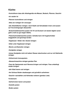 Checkliste für die Hausreinigung
