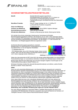 Field Safet Notice / Product Notification