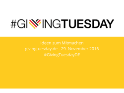 Ideen zum Mitmachen givingtuesday.de