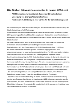 Die Stra&szlig;en N&ouml;rvenichs erstrahlen in neuem LED-Licht