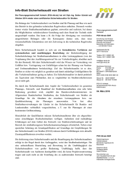 Infoblatt zu Sicherheitsaudits auf Stra&szlig;en