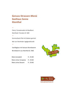Genuss-Strassen-Menü Gasthaus Sonne Ittenthal