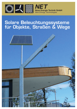 Solare Beleuchtungssysteme für Objekte, Straßen & Wege