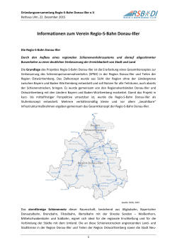 Informationen zum Verein Regio-S-Bahn Donau