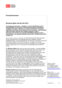 Presseinformation Deutsche Bahn auf der IAA 2015