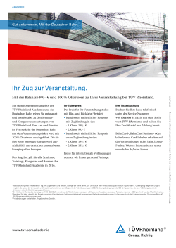 Ihr Zug zur Veranstaltung