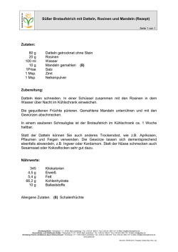 Süßer Brotaufstrich mit Datteln, Rosinen und Mandeln (Rezept)