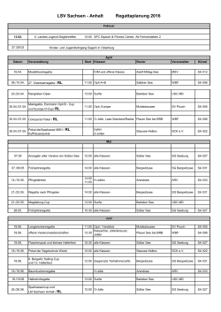 LSV Sachsen - Anhalt Regattaplanung 2016