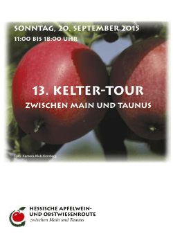Das Aktionsbroschüre zur 13. Kelter-Tour 2015