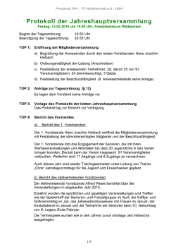 Protokoll JHV 2016-02-12