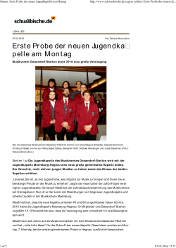 Stetten_ Erste Probe der neuen Jugendkapelle am Montag