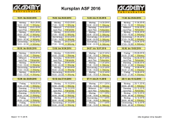 Terminplan ASF 2016 - ACADEMY Fahrschule Drive