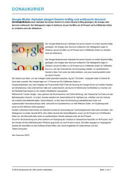 Google-Mutter Alphabet steigert Gewinn kr&auml;ftig und
