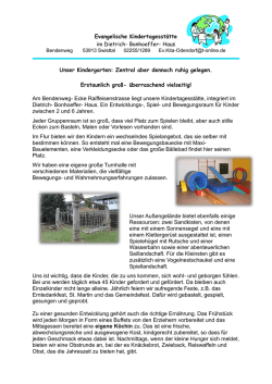 Infoblatt &uuml;ber die Kita - Evangelische Kindertagesst&auml;tte, Odendorf