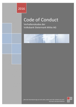 Code of Conduct - Volksbank Steiermark Mitte AG
