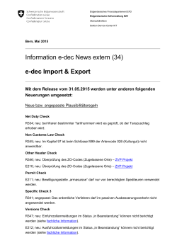 e-dec Info - Eidgenössische Zollverwaltung EZV