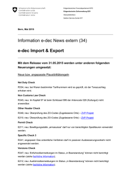 e-dec Info - Eidgen&ouml;ssische Zollverwaltung EZV
