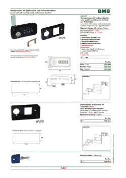 Hebelschloss mit Zahlencode und Venuischfunktion Lever lock with