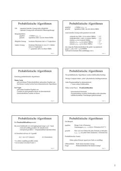 Probabilistische Algorithmen Probabilistische