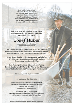 Josef Huber - Bestattung Sterzl