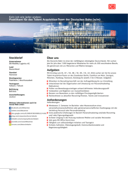 Praktikant für das Talent Acquisition