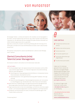 (Senior) Consultants (m/w) Talent & Career Management