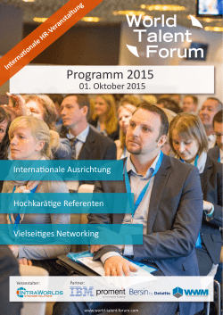 Programm 2015 - World Talent Forum