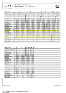 Linie 10 Fahrplantabelle MF (ab 23.12.2015)