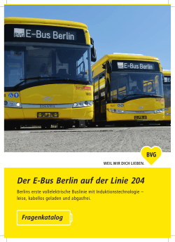 Der E-Bus Berlin auf der Linie 204