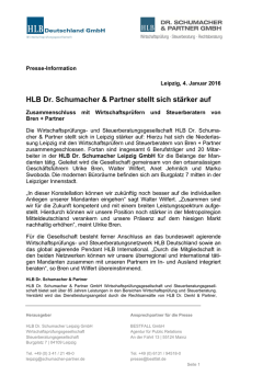 HLB Dr. Schumacher & Partner stellt sich st&auml;rker auf