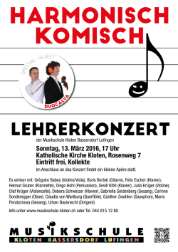 Harmonisch komisch - Musikschule Kloten