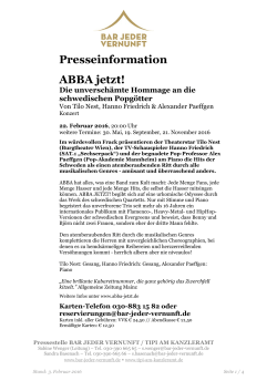 PM ABBA jetzt! - Bar jeder Vernunft