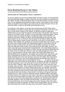 Eine Beobachtung in der Natur