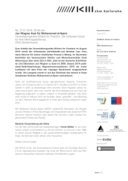Jan Wagner liest f&uuml;r Mohammed al-Ajami
