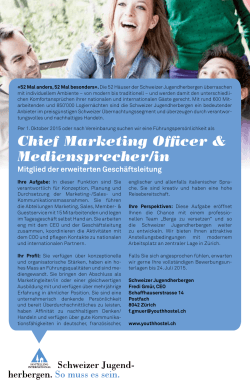 Chief Marketing Officer & Mediensprecher/in
