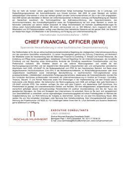 CHIEF FINANCIAL OFFICER (M/W)
