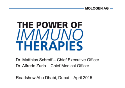 Dr. Matthias Schroff &ndash; Chief Executive Officer Dr. Alfredo Zurlo