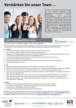 Chief Technology Officer (m/w) - Offene Stelle