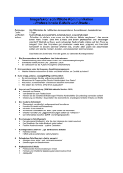 Imagefaktor Korrespondenz - professionelle E